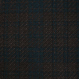 Tweed de polyester marron foncé et bleu canard