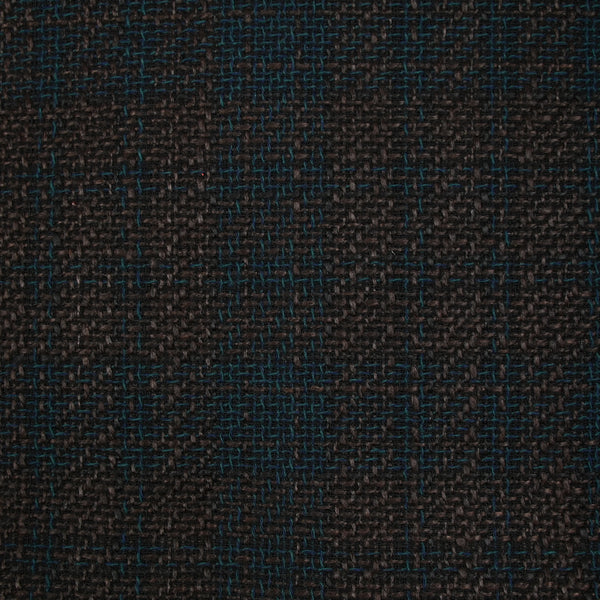 Tweed de polyester marron foncé et bleu canard