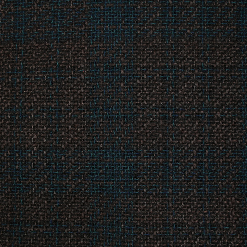 Tweed de polyester marron foncé et bleu canard