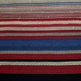 Tweed fantaisie en coton rouge et bleu