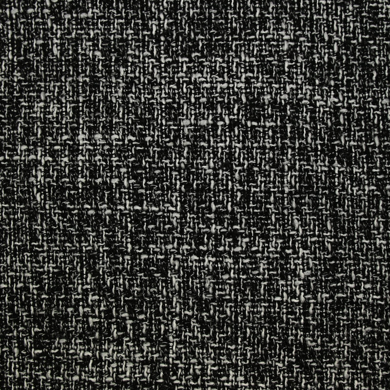 Tweed polyester noir et blanc effet chiné