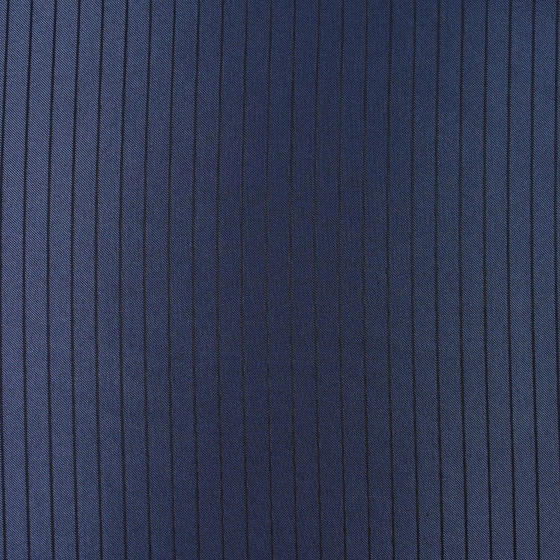 Twill de polyester rayé bleu marine