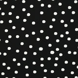 Twill de viscose imprimé à pois blanc fond noir