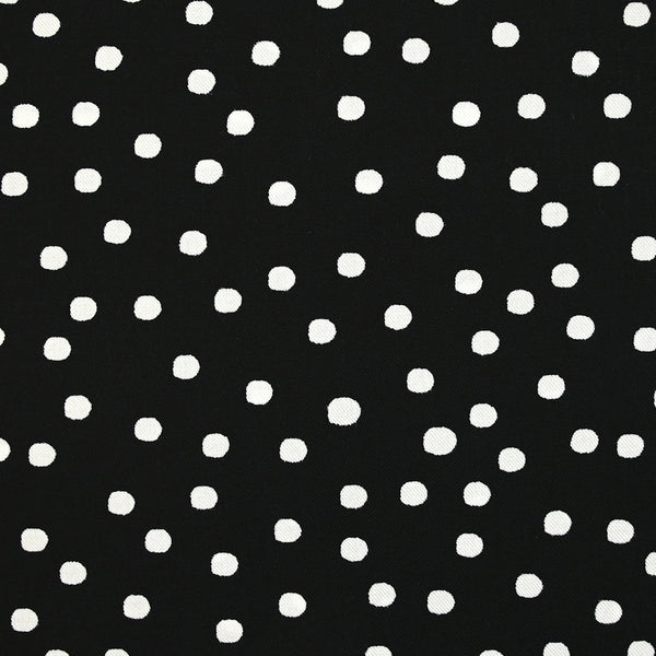 Twill de viscose imprimé à pois blanc fond noir