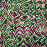 Twill de viscose satin imprimé association vert et fuchsia