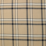 Twill de viscose tissé teint carreaux marine fond beige