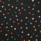 Viscose imprimée confettis multicolore fond noir