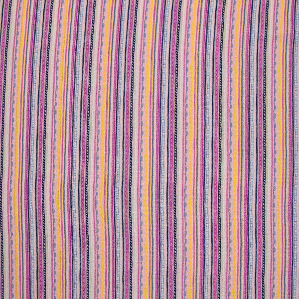 Viscose imprimée lurex rayures nuance de rose