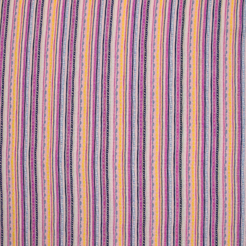 Viscose imprimée lurex rayures nuance de rose