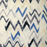 Viscose tissée imprimée Vaguelette bleu fond blanc cassé