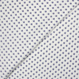 Coton imprimé ellipse marine fond blanc