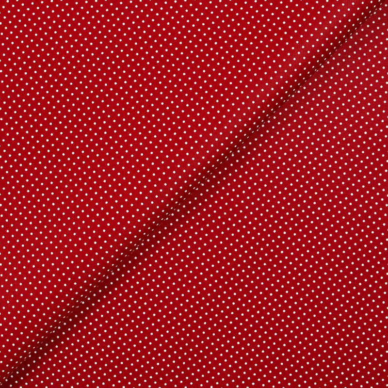 Coton imprimé pois 1mm fond bordeaux