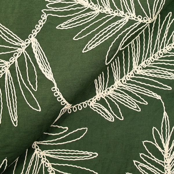 Crêpe viscose brodé jungle fond kaki