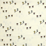 Crépon polyester onde de vie fond blanc cassé