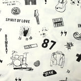 Jersey de coton imprimé spirit of love fond blanc