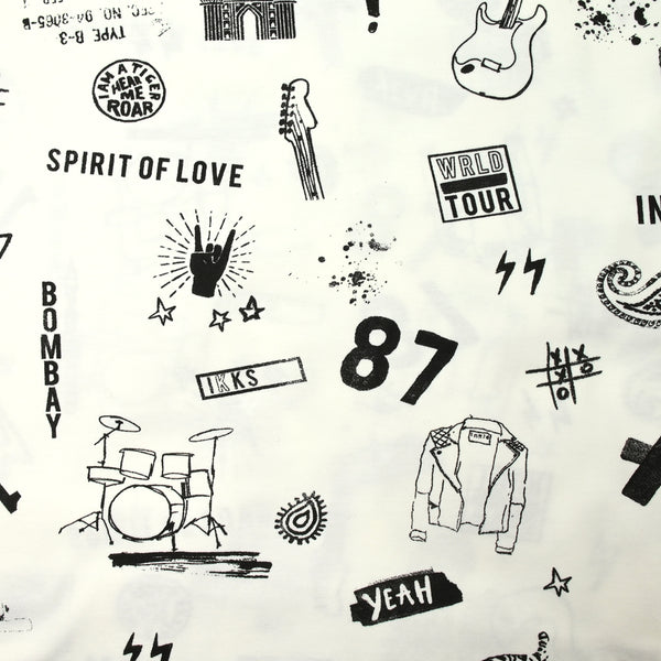 Jersey de coton imprimé spirit of love fond blanc