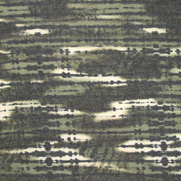Jersey de polyviscose french terry imprimé camouflage vert