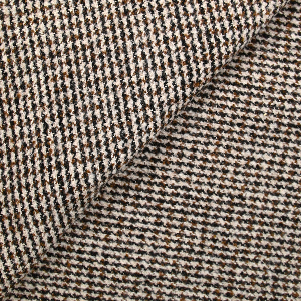 Laine mélangée fantaisie marron et beige