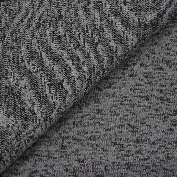 Maille tricot envers gratté gris chiné