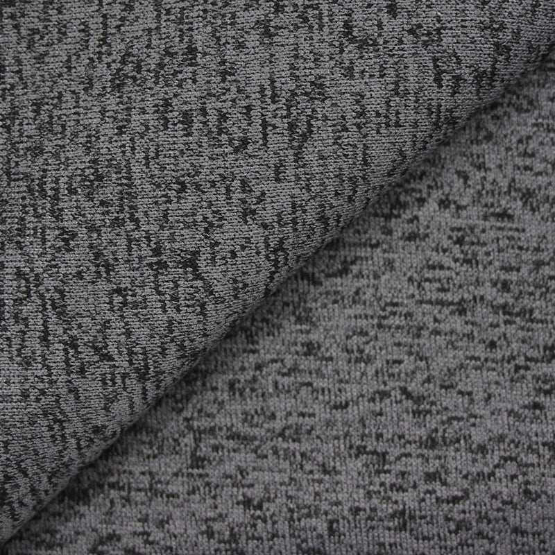 Maille tricot envers gratté gris chiné