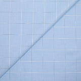 Popeline polycoton jacquard à carreaux ciel