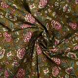 Beige de Kolkata Beige y Borgoña de algodón indio