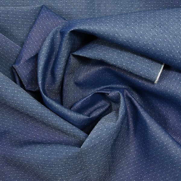 Cotton Chambray Plumetis Blue Plumetis