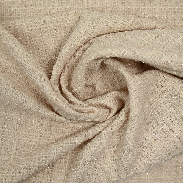 Tweed emma lurex polyester light beige background