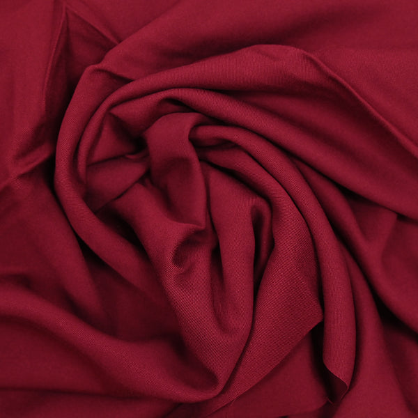 Bordeaux red viscose twill