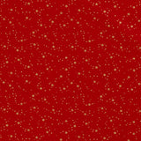 Coton de Noël imprimé tourbillon d'étoiles doré fond rouge