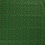 Popeline de coton imprimée feuille dorée fond vert
