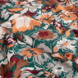 Jersey de viscose imprimé fleurs fond canard