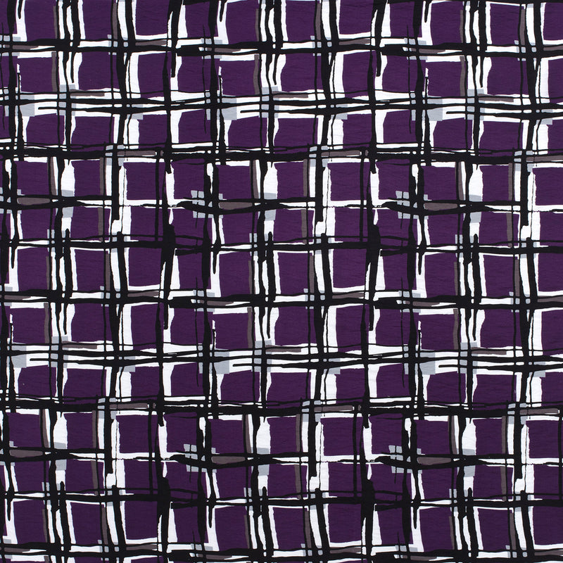 Viscose Crêpe Print Tales Violet background