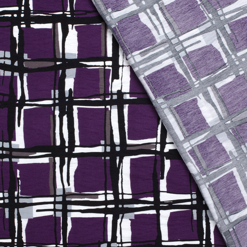 Viscose Crêpe Print Tales Violet background