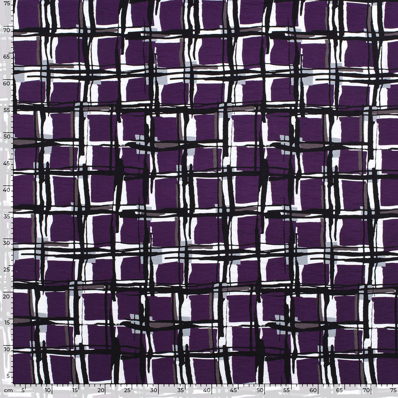 Viscose Crêpe Print Tales Violet background