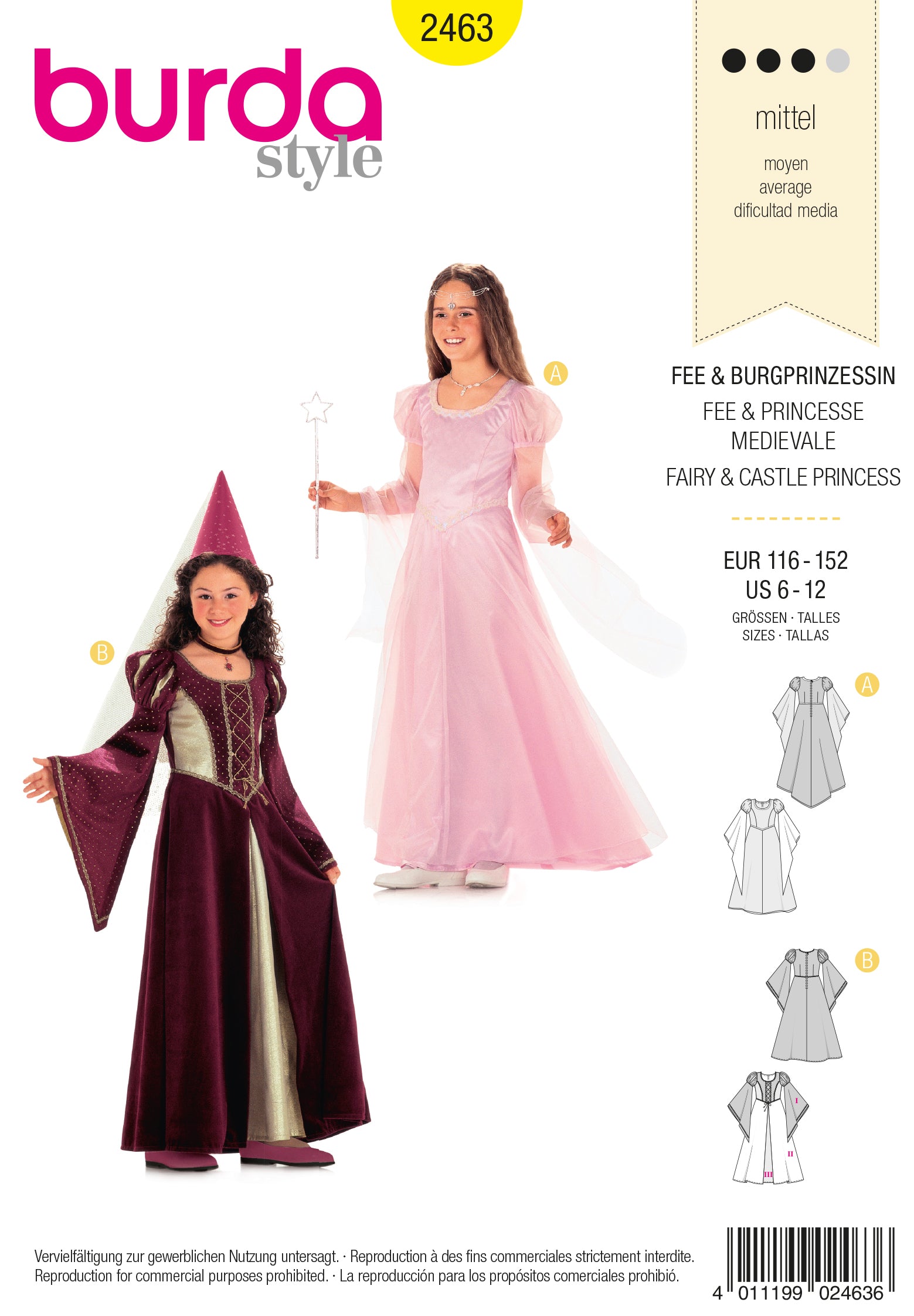 Patron n°2463 : Déguisement Princesse – Les Coupons de Saint-Pierre
