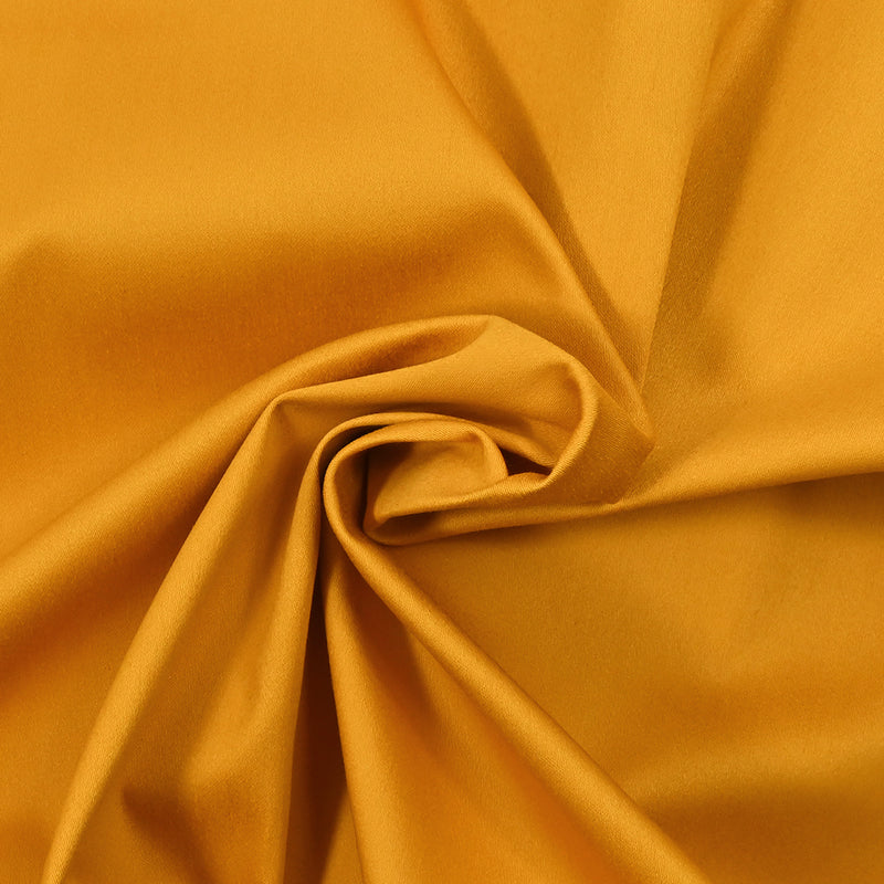 Satin de coton élasthanne moutarde