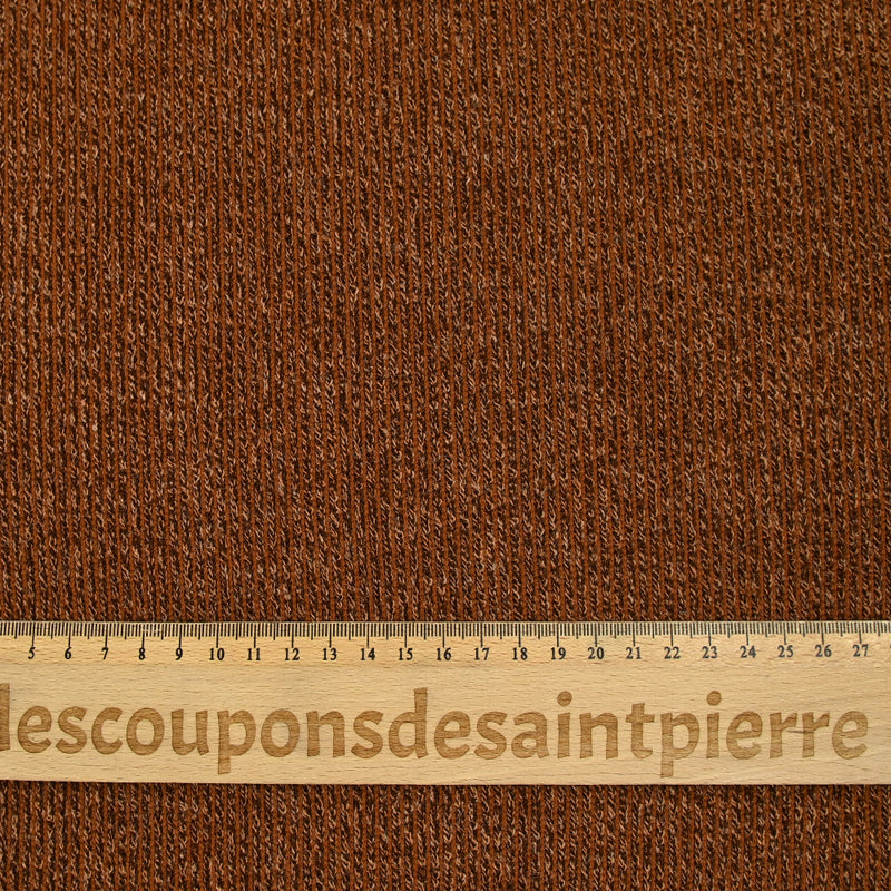Maille polyester côtelée brun rouille