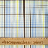 Blue, yellow and brown print cotton