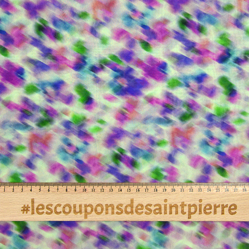 Mousseline de soie imprimée tacheté multicolore