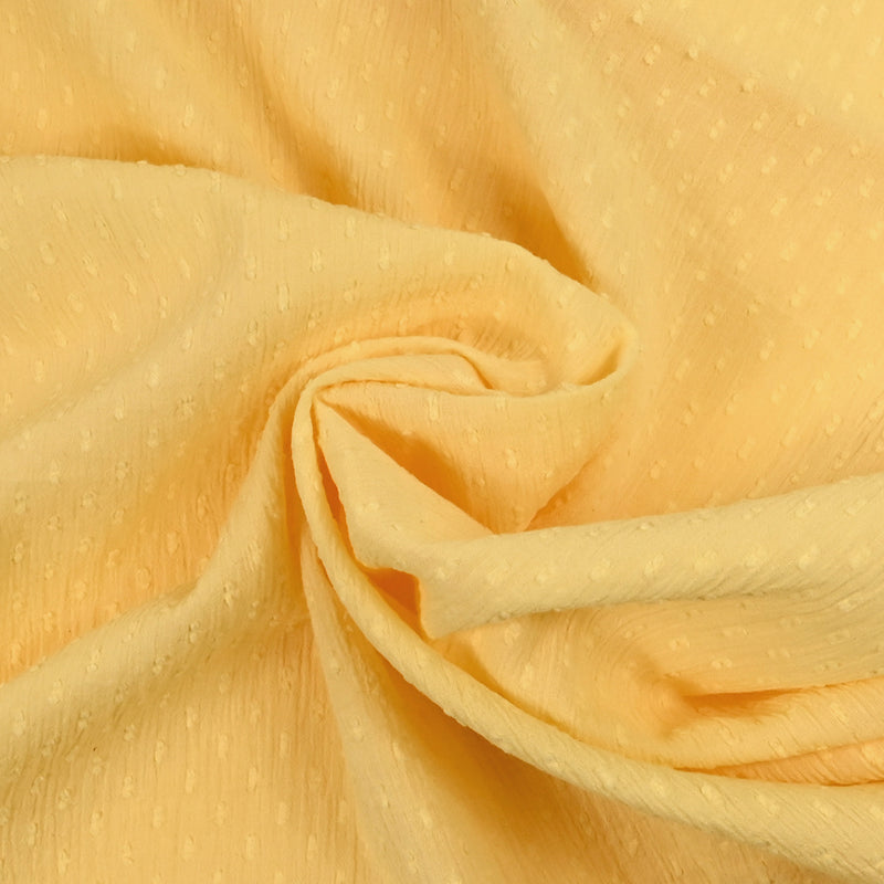 Voile de coton Plumetis crinkle jaune