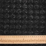 Jacquard satin lamé noir à pois effet gaufré rayé