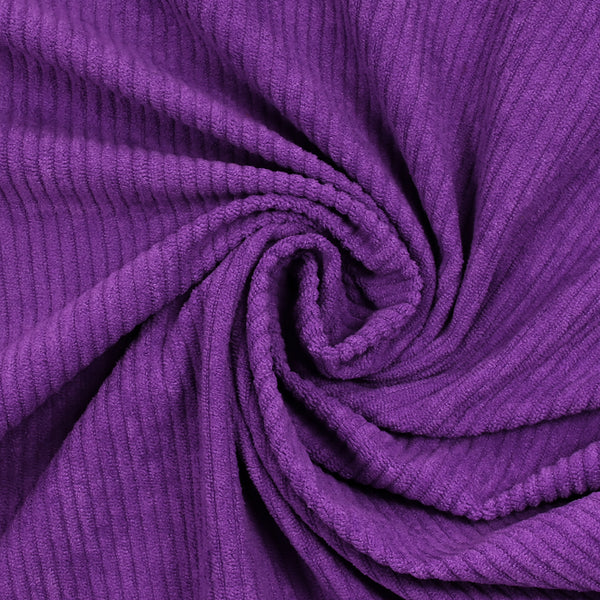 Velvet de poliéster con acanalado violeta