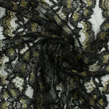 Polyester lace maya lurex golden background black