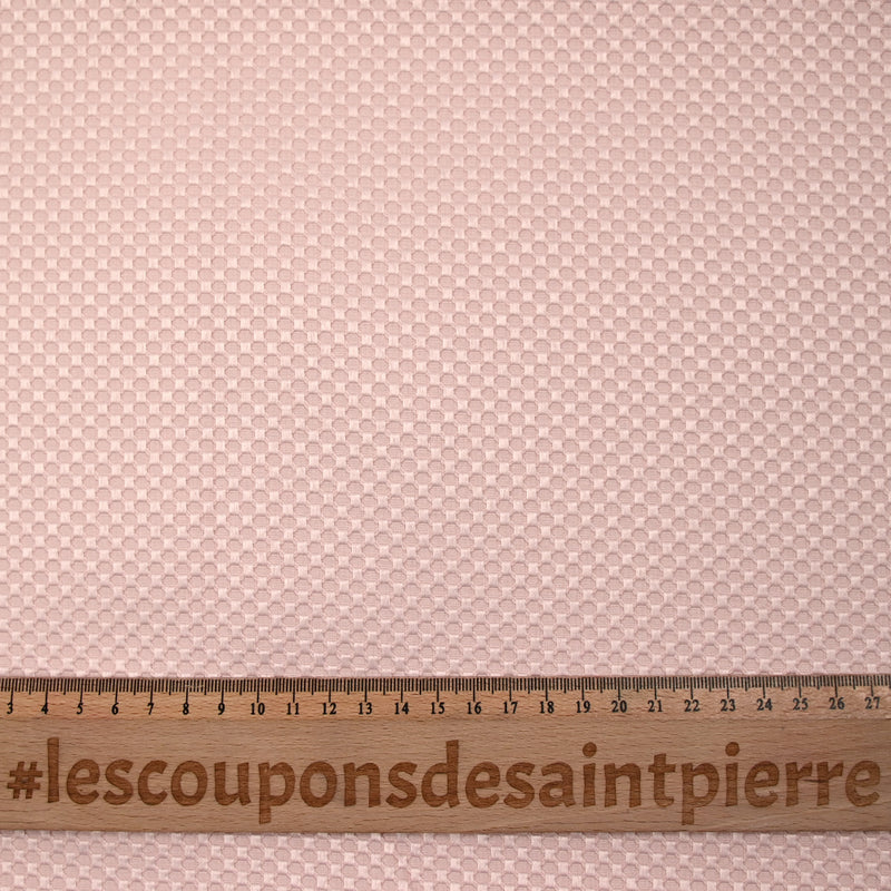Jacquard satin nid d’abeille rose poudré