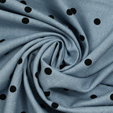 Linen Print Viscose Pea Blue Background