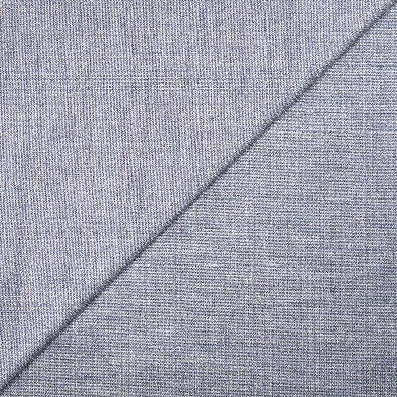 Toile de coton satiné bleu chiné beige