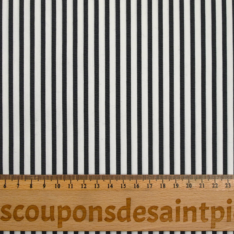 Coton chemise rayé noir et blanc
