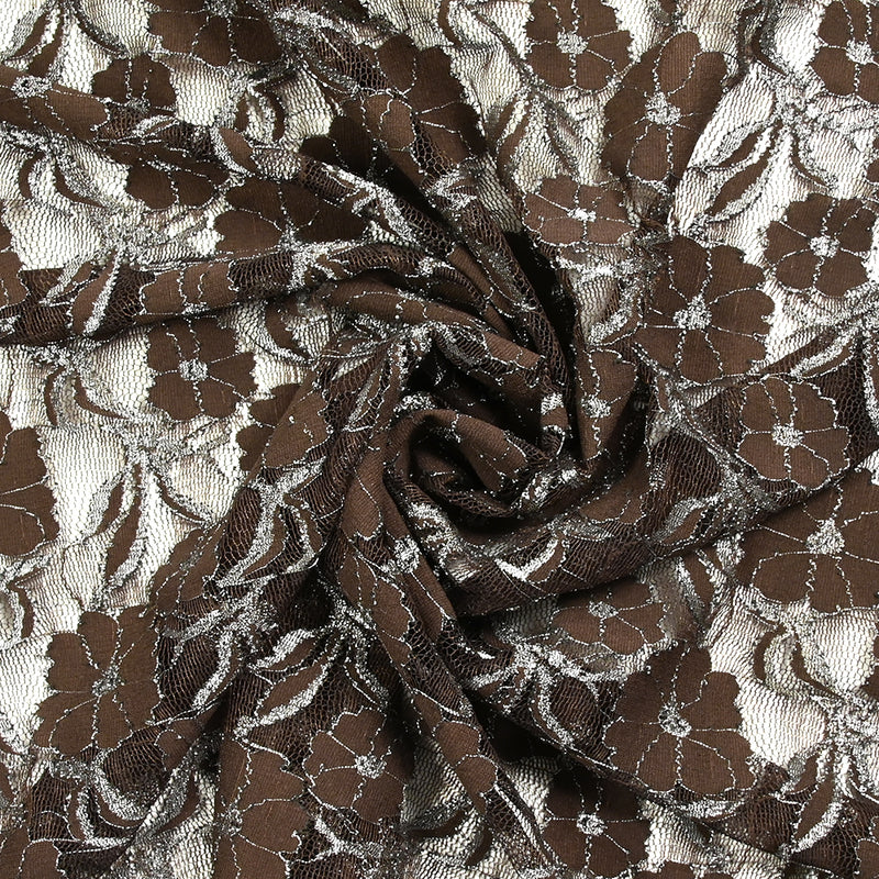 Lurex Lurex Polyester Lace Brown background