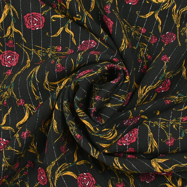 Crecon viscose lurex pink branchy black background